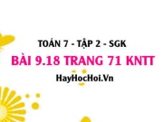 Bài 9.18 trang 71 Toán 7 Tập 2 Kết nối tri thức